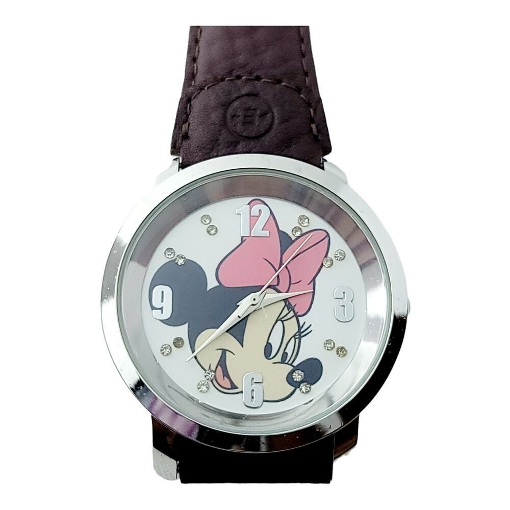 Vintage Disney's Minnie Mouse Leather Band Watch New‎ Battery